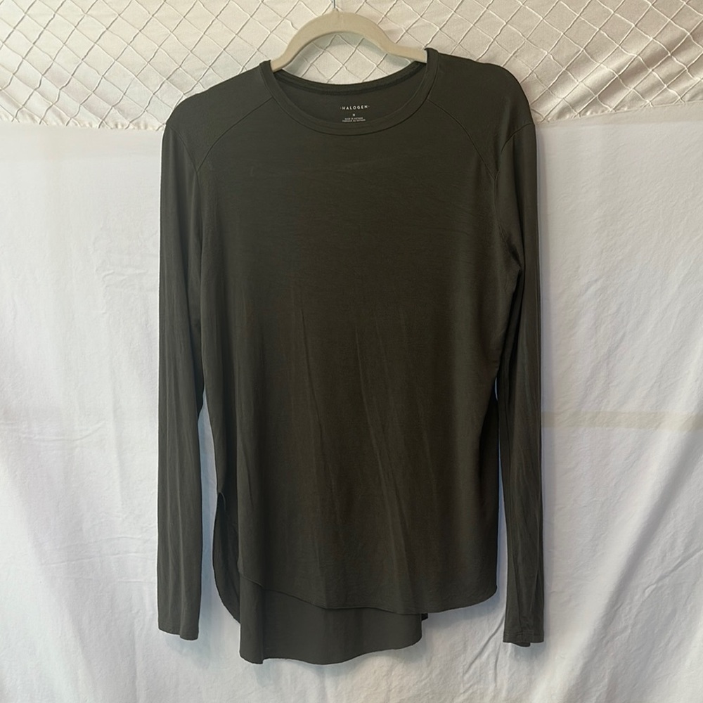 Halogen Long Sleeve Tee - Dark Olive